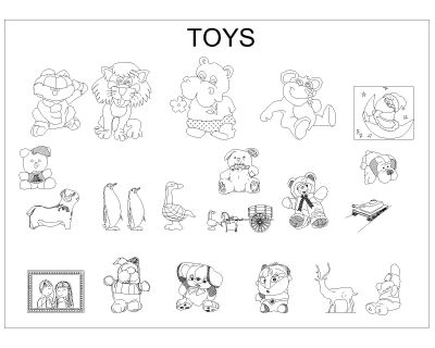 Toys Drawing for Art & Sketching-4. CAD block in DWG format free download.