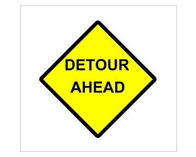 Free AutoCAD 2D Editable Drawings for Traffic Diversion for Detour Area Sign Boards- 24