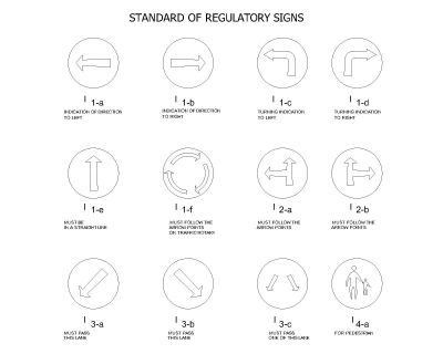 Free AutoCAD 2D Editable Drawings for Traffic Signs & Signals - 2