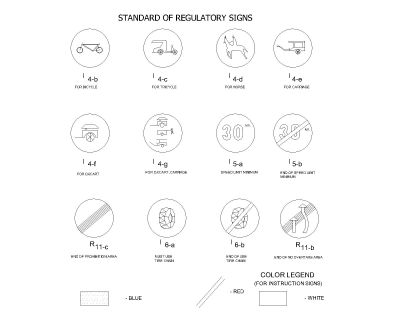 Free AutoCAD 2D Editable Drawings for Traffic Signs & Signals - 3
