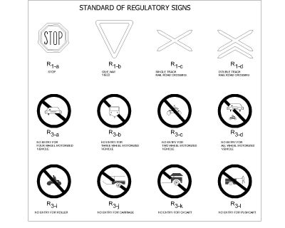 Free AutoCAD 2D Editable Drawings for Traffic Signs & Signals - 4