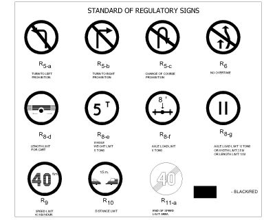 Free AutoCAD 2D Editable Drawings for Traffic Signs & Signals - 5