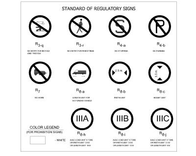Free AutoCAD 2D Editable Drawings for Traffic Signs & Signals - 6