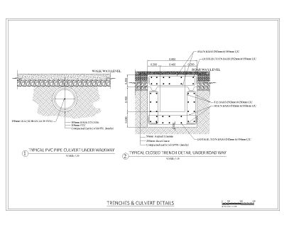 Free AutoCAD 2D Editable Drawings for Trenches & Culvert Typical Details