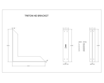 Triton HD Bracket details. CAD block in DWG format free download.