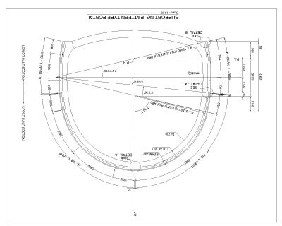 Free AutoCAD 2D Editable Drawings for Tunnel Supporting Pattern type portal design