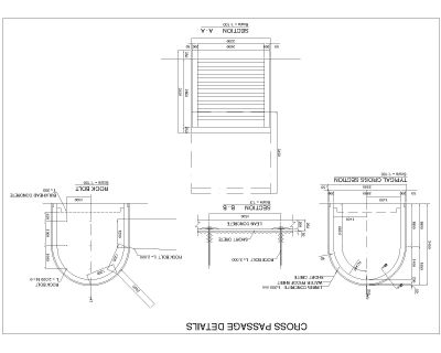 Free AutoCAD 2D Editable Drawings for Tunnel Cross Section Passage Details