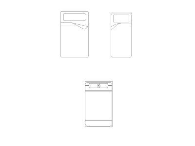 Free AutoCAD 2D Editable Drawings for US Bed Design Top View (Plan with accurate sizes)-37