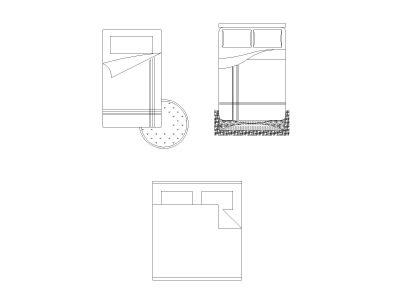 Free AutoCAD 2D Editable Drawings for US Bed Design Top View (Plan with accurate sizes)-41