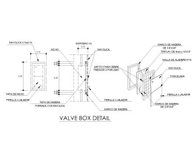 Free AutoCAD 2D Editable Drawings for VALVE BOX DETAIL