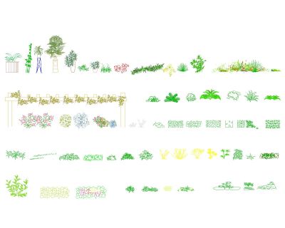 Free AutoCAD 2D Editable Drawings for Vegitation Plants-Model