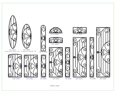 Verona Family Designs Architectural Drawing. CAD block in DWG format free download.