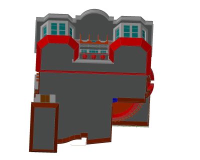 Free AutoCAD Editable Drawings for 3D view of Villa Rendering-06