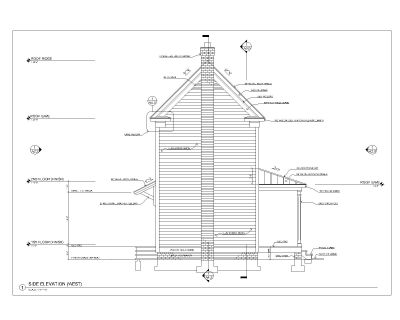 Virginia's Farm House Elevation-B-  Architectural Drawing. CAD block in DWG format free download.