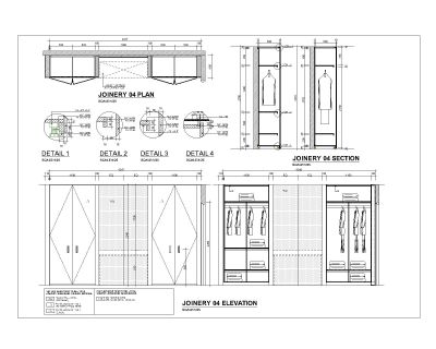 Free AutoCAD 2D Editable Drawings for Wadrobe Design & construction Details - 2
