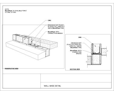 Free AutoCAD 2D Editable Drawings for Wall Base Detail