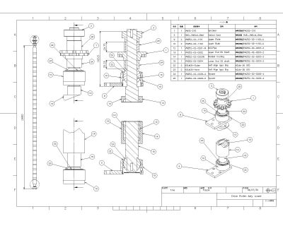 Washing Frame Fablication Brush Drive Roller Design Architectural Drawing. CAD block in DWG format free download.