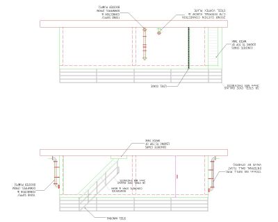 Water Tank side elevations technical drawing for ground level. CAD block in DWG format free download.
