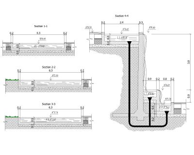 Waterfall conctruction Details-Model - Architectural Drawing. CAD block in DWG format free download.