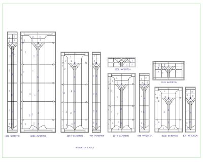 Waterton Family technical drawing. CAD block in DWG format free download.