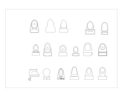 Free AutoCAD 2D Editable Drawings for WC with Large Number of Symbols-5