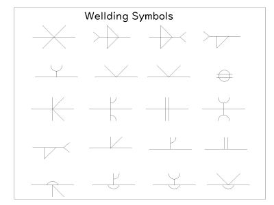 Wellding Symbols. CAD block in DWG format free download.