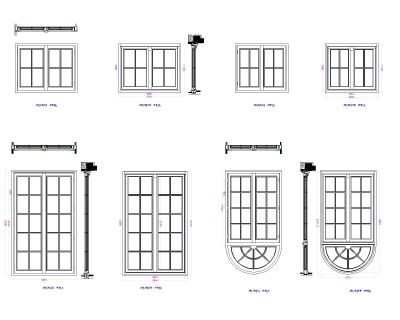 Free AutoCAD 2D Editable Drawings for Windows Elevation options