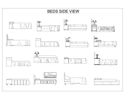 Free DWG files for Wooden Beds Symbol for AutoCAD 