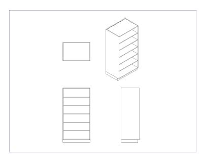 Free AutoCAD 2D & Isometric Drawing of Wooden Cabinet Design- (13)