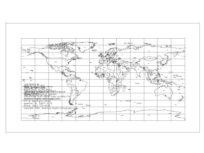 Free AutoCAD 2D Editable Drawing of World Boundary Map Digital Chart