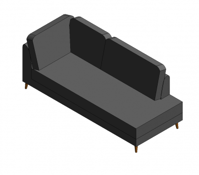 Sofá de extremidade aberta Revit model