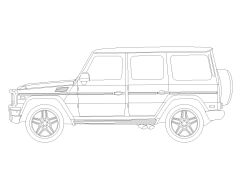 4x4 Jeep Side View Architectural Drawing. CAD block in DWG format free download.