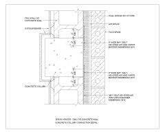 Free AutoCAD 2D Brick Veneer Or Concrete Wall Concrete Column Connection Details