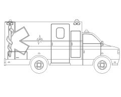 Ambulance Side Elevation Architectural Drawing. CAD block in DWG format free download.