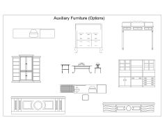 Free AutoCAD 2D Editable Drawings for Auxiliary Furniture Options 005