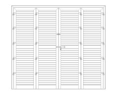 Bi-Fold Louvered Shutters with Hardware Architectural Drawing. CAD block in DWG format free download.