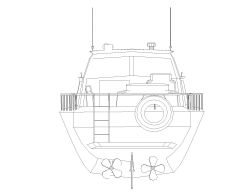 Boat Stern Rear Elevation Architectural Drawing. CAD block in DWG format free download.