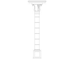 Classical Column with Wide Capital-Model Architectural Drawing. CAD block in DWG format free download.