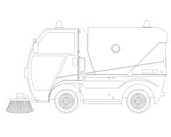 Compact Street Sweeper-Model Architectural Drawing. CAD block in DWG format free download.