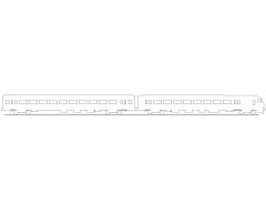 Double-Unit Train Elevation-Model Architectural Drawing. CAD block in DWG format free download.