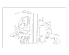 Free CAD Drawing of French Style Gym Sports Equipment with Typical Details- (11)