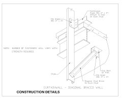 Free AutoCAD 2D Editable Drawings for Load Bearing Wall Construcion for Curtain Bridging -7