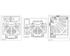 Free AutoCAD 2D New Church Design Detailed Floor plan Options - 002