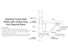 Free AutoCAD 2D Editable Drawings for Spandrel-curtain-wall-sticker-with-vertical-drop-and-diagonal-brace - 2