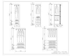 Free AutoCAD files of Wardrobe with Shelves Detailed Drawings-2