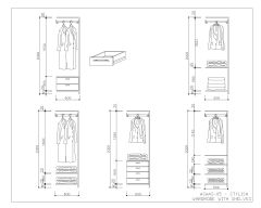 Free AutoCAD files of Wardrobe with Shelves Detailed Drawings-5