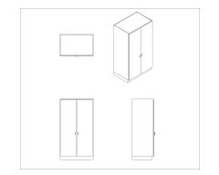 Free AutoCAD 2D & Isometric Drawing of Wooden Cabinet Design- (10)