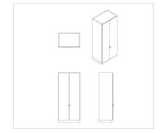 Free AutoCAD 2D & Isometric Drawing of Wooden Cabinet Design- (7)