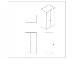 Free AutoCAD 2D & Isometric Drawing of Wooden Cabinet Design- (8)