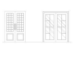 Free AutoCAD 2D Drawing for Wooden Door with Glass Deatiled Dwgs (10)